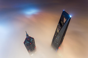 Shanghai World Financial Center, Shanghai skyline, Cloudy weather, Amusing phrase HD wallpaper