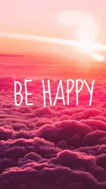 Happy, Other, Puffy clouds, Pink sky HD phone wallpaper
