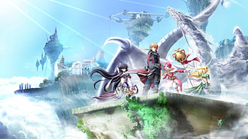 Kamidori Alchemy Meister, scenery, short hair, blonde hair, happy, bow and arrow, warrior, cloud, female, house, girl, anime, fantasy, breeze, brown hair, view, animal, staff, red hair, long hair, scenic, group, dragon, game, male, scene, black hair, wind, boy, video game, pants, building, weapon, sky HD wallpaper