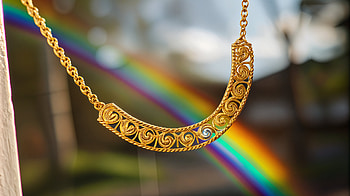 Gleaming Gold Necklace - Ultra, gold necklace, necklace, rainbow HD wallpaper