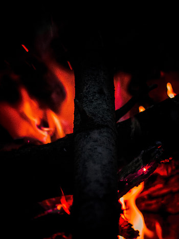Fire, Bonfire, Dark, Firewood, Heat, Fever HD phone wallpaper