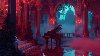 Chill Lofi Piano Vibes in, piano, chill lofi, fantasy, architecture, mist HD wallpaper