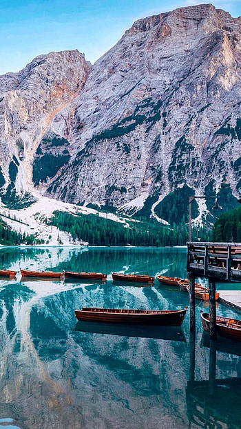 Lake Prags, Stunning scenery, Italian beauty, Serene atmosphere HD phone wallpaper