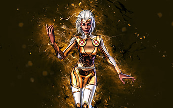 Gold Foil Storm, , brown neon lights, Fortnite Battle Royale, Fortnite characters, Gold Foil Storm Skin, Fortnite, Gold Foil Storm Fortnite HD wallpaper