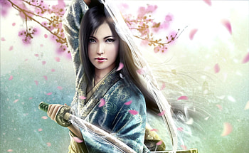 kimono samurai girl HD wallpaper