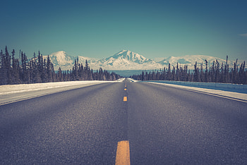 Road, Nature, Mountains, Markup, Asphalt HD wallpaper