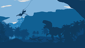 Tomb Raider Dinosaur Minimalism , tomb-raider, artist, artwork, minimalism, digital-art, dinosaur HD wallpaper