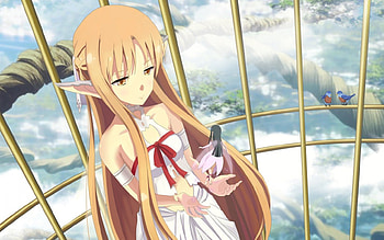 Sword Art Online, Amazing, Magical, Manga, Orange Hair, Cute, Smile, Beautiful, Gorgeous, Happy, Asuna, Ribbon, Playful, Emotional, Brown Hair, Anime Girl, Sword Art, Bow, Yuuki, SOA, Lovely, Awesome, Anime, Pretty, Fun, Sweet, Elf, Sexy, Magic, Long Hair, Brown Eyes HD wallpaper