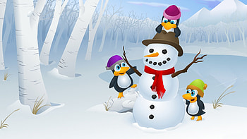 *** Happy Holidays ***, snowman, holidays, penguins, year, happy, new HD wallpaper