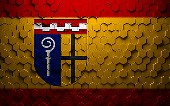 Flag of Monchengladbach, honeycomb art, Monchengladbach hexagons flag, Monchengladbach, 3d hexagons art, Monchengladbach flag HD wallpaper