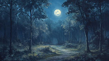 Moonlit Forest Serenity - Ultra, moon, night, moonlit forest, night scene, wilderness HD wallpaper