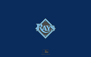 Tampa Bay Rays, blue background, American baseball team, Tampa Bay Rays emblem, MLB, Florida, USA, baseball, Tampa Bay Rays logo HD wallpaper