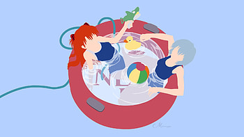 Anime, Neon Genesis Evangelion, Asuka Langley Sohryu, Rei Ayanami, Evangelion HD wallpaper