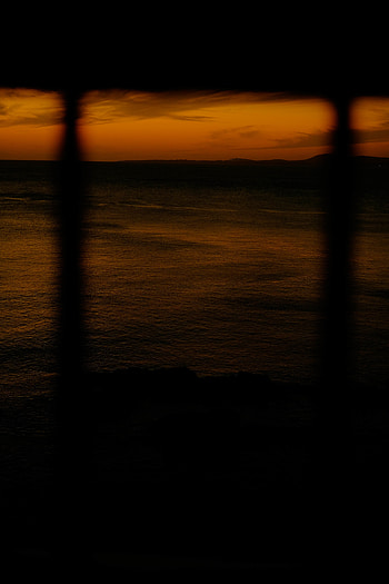 Sunset, Sea, Horizon, Dark, Shadows HD phone wallpaper