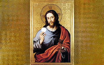 Eucharist, wine, Jesus, Christ, bread, icon HD wallpaper