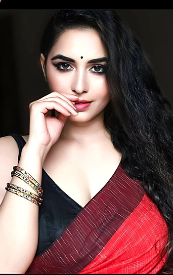 Hot Neeru Starlet, eye, lip, saree HD phone wallpaper