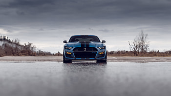 Blue Ford Shelby Gt500, ford-mustang, shelby, cars, behance HD wallpaper