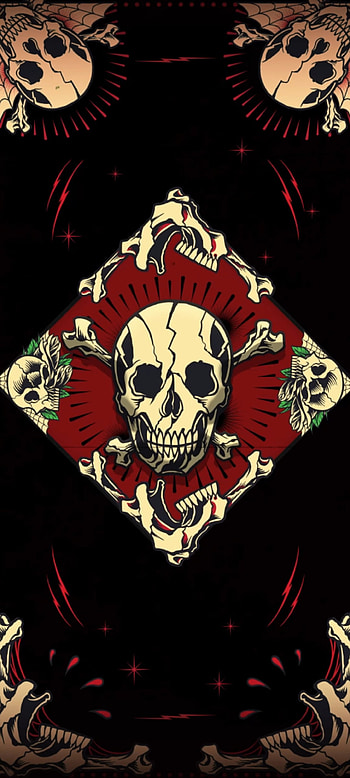 Dark Tattoo Skull, symbol, product, Black, Tattoo HD phone wallpaper