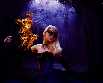 Master of the fire, magic, enchantress, , goth, dark, witch, darkness, fantasy, abstract, enchant, fire HD wallpaper