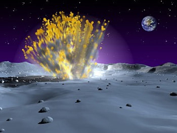 Meteoroid, space, blast, sand, planet HD wallpaper
