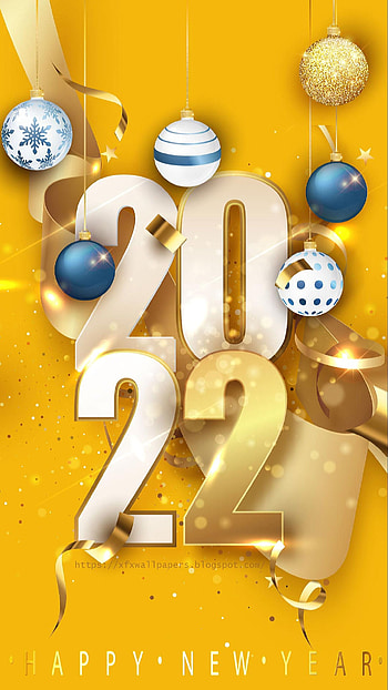 Happy new year, gold, celebration, decor, 2022, new year HD phone wallpaper