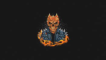 Ghost Rider Dark Minimal , ghost-rider, artist, artwork, digital-art, minimalism, minimalist HD wallpaper
