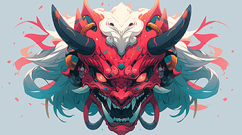 Stunning Oni Mask for Background, mask, Anime, Original HD wallpaper