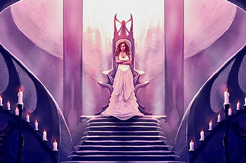 Seat of Judgement, women, candles, magic, fantasy HD wallpaper
