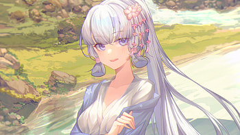 Purple Eyes Kamisato Ayaka Genshin Impact HD wallpaper