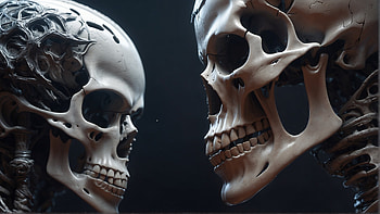 Skeletons, skeleton, skull, bones, human, Terminator HD wallpaper