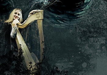 Music in the Night, night, music, fantasy, woman HD wallpaper