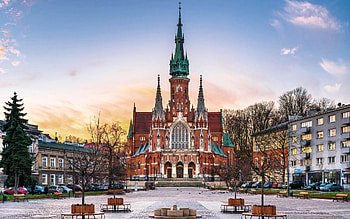 Church in Krakow, Poland, Krakow, Poland, church, sunrise HD wallpaper