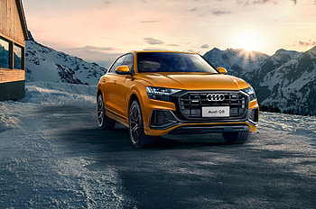 Audi Q8, orange SUV, car HD wallpaper