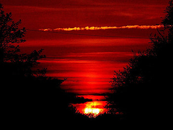 Red Sunset, beautiful, , sunset, red HD wallpaper