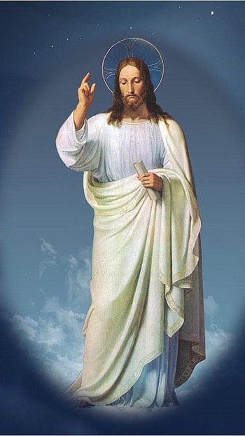 Jesus, Blue Sky, Clouds Background HD phone wallpaper
