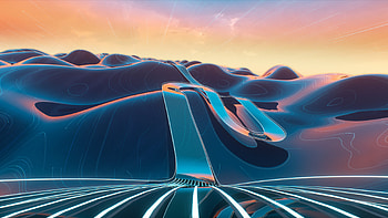 3D CGI Mountain Road HD wallpaper