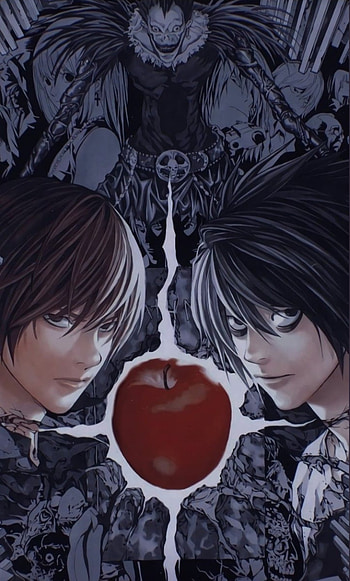 Death note, organ, apple, lip, light, manga, kira HD phone wallpaper