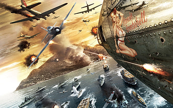 Landscape, Art, Airplanes HD wallpaper