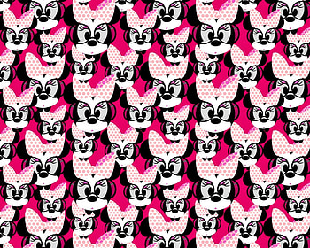 Texture, white, minnie, black, disney, paper, pink, mouse, glasses, child, pattern HD wallpaper