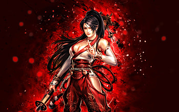 Momiji, , red neon lights, Dead Or Alive 5, creative, Dead Or Alive characters, Momiji Dead Or Alive HD wallpaper