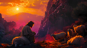 Serene Sunset Shepherd - Jesus, Jesus HD wallpaper