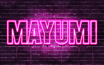 Happy Birtay Mayumi, , pink neon lights, Mayumi name, creative, Mayumi Happy Birtay, Mayumi Birtay, popular japanese female names, with Mayumi name, Mayumi HD wallpaper