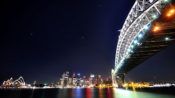 Bridge, Cities, Night, Sydney, Australia, , Sydney Harbour Bridge, Sydney Opera House HD wallpaper