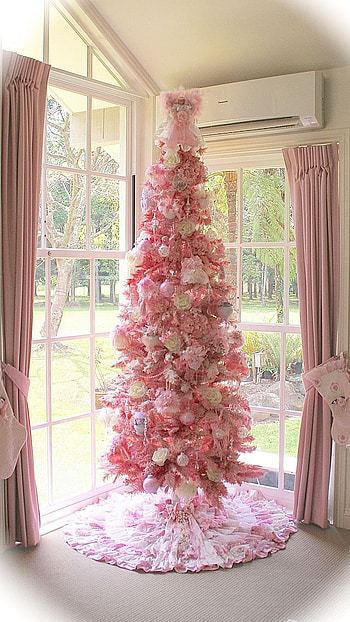 Pink Christmas, Pink, Tree HD phone wallpaper