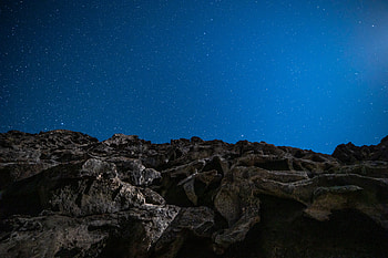 Nature, Stones, Stars, Night, Rocks, Starry Sky HD wallpaper