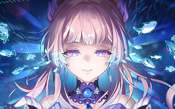 Sangonomiya Kokomi, Genshin Impact, portrait, Japanese manga, anime characters, Genshin Impact characters, Kokomi Sangonomiya HD wallpaper