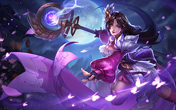 Fantasy girl, blue, purple, pink, moon, fantasy, luna, girl, luminos HD wallpaper