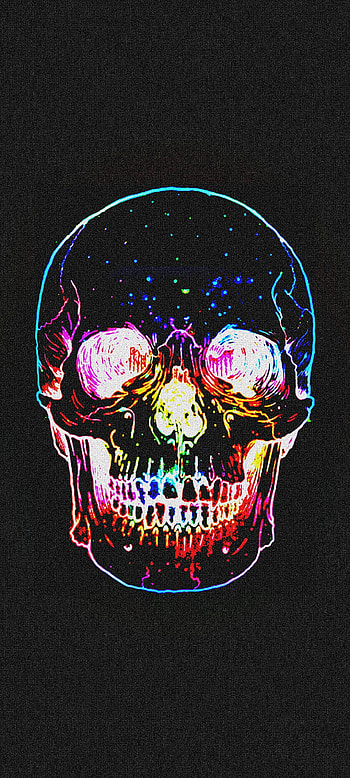 calavera de colores, craneo, plomo HD phone wallpaper