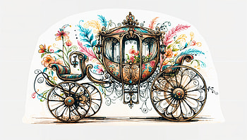 Elegant Carriage in Ultra, carriage, vintage, floral, ornate, illustration HD wallpaper