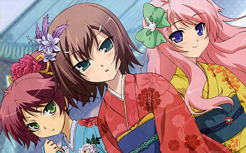 Baka to Test to Shokanju, mizuki himeji, kimono, , , hinoshita hideyoshi, shimada minami HD wallpaper
